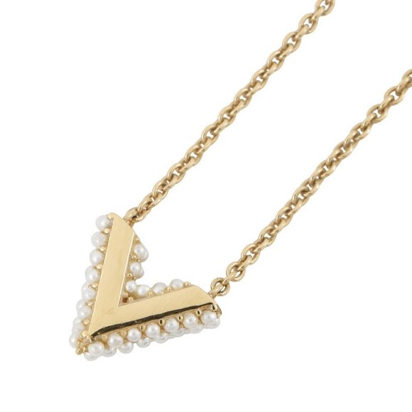 LOUIS VUITTON Collier Essential V Perle Resin(Pearl)/Metal Gold - Picture 11 of 13